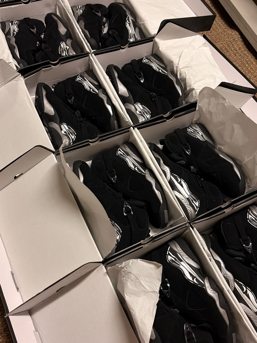 Nike Kids Black Sneakers with Silver Detailing